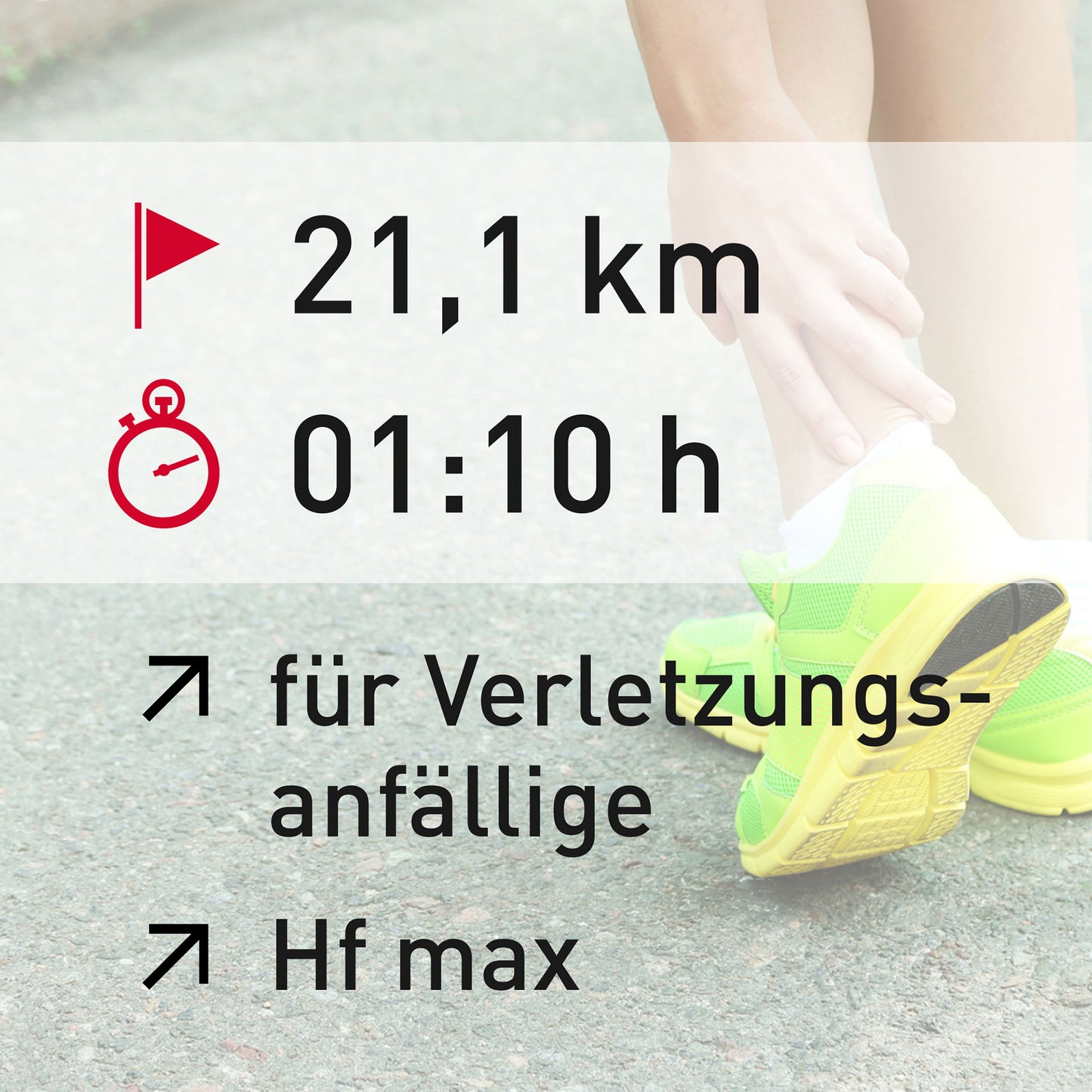 TRAININGSPLAN: 21,1 km | Verletzungsanfällige Läufer | Puls (%HFmax)