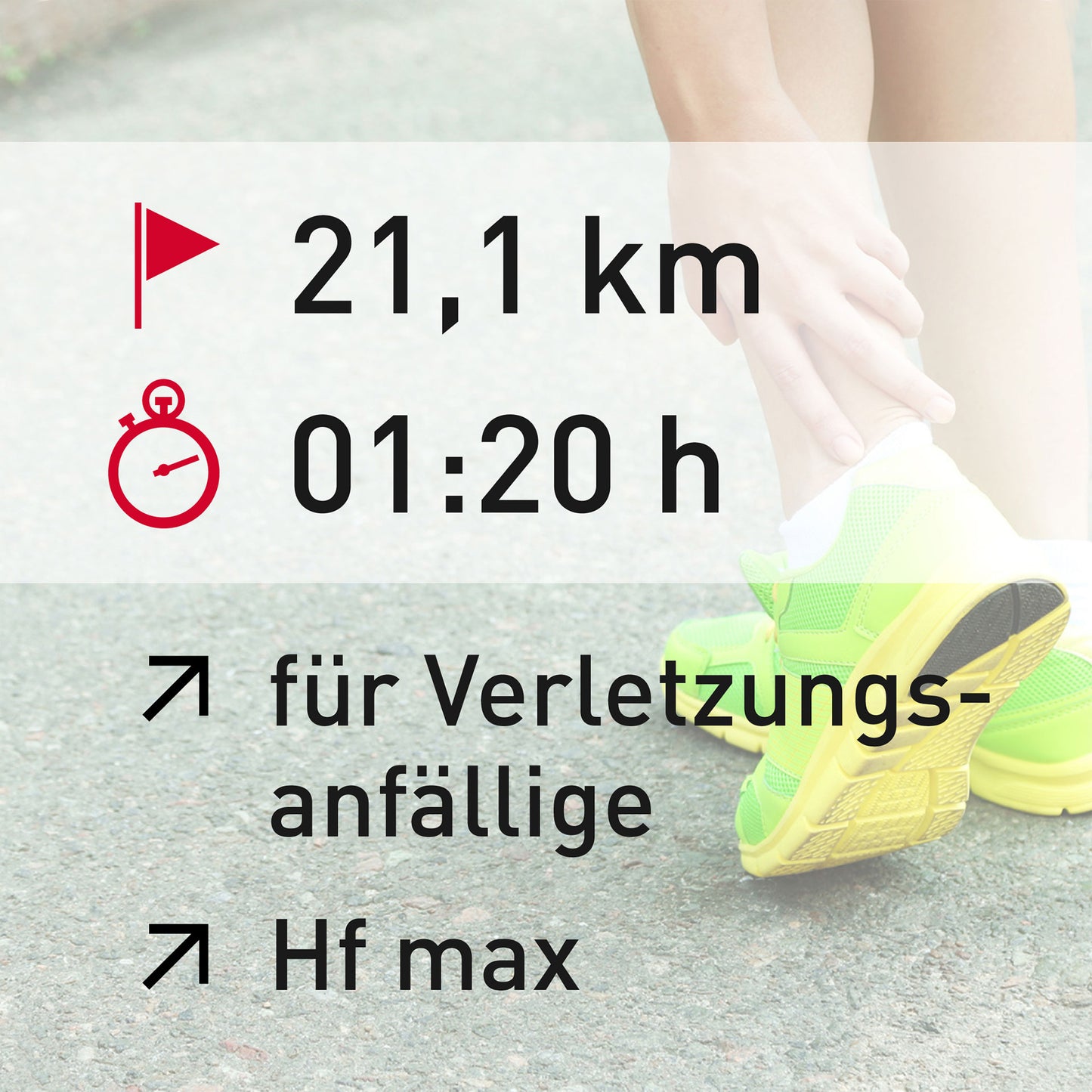 TRAININGSPLAN: 21,1 km | Verletzungsanfällige Läufer | Puls (%HFmax)