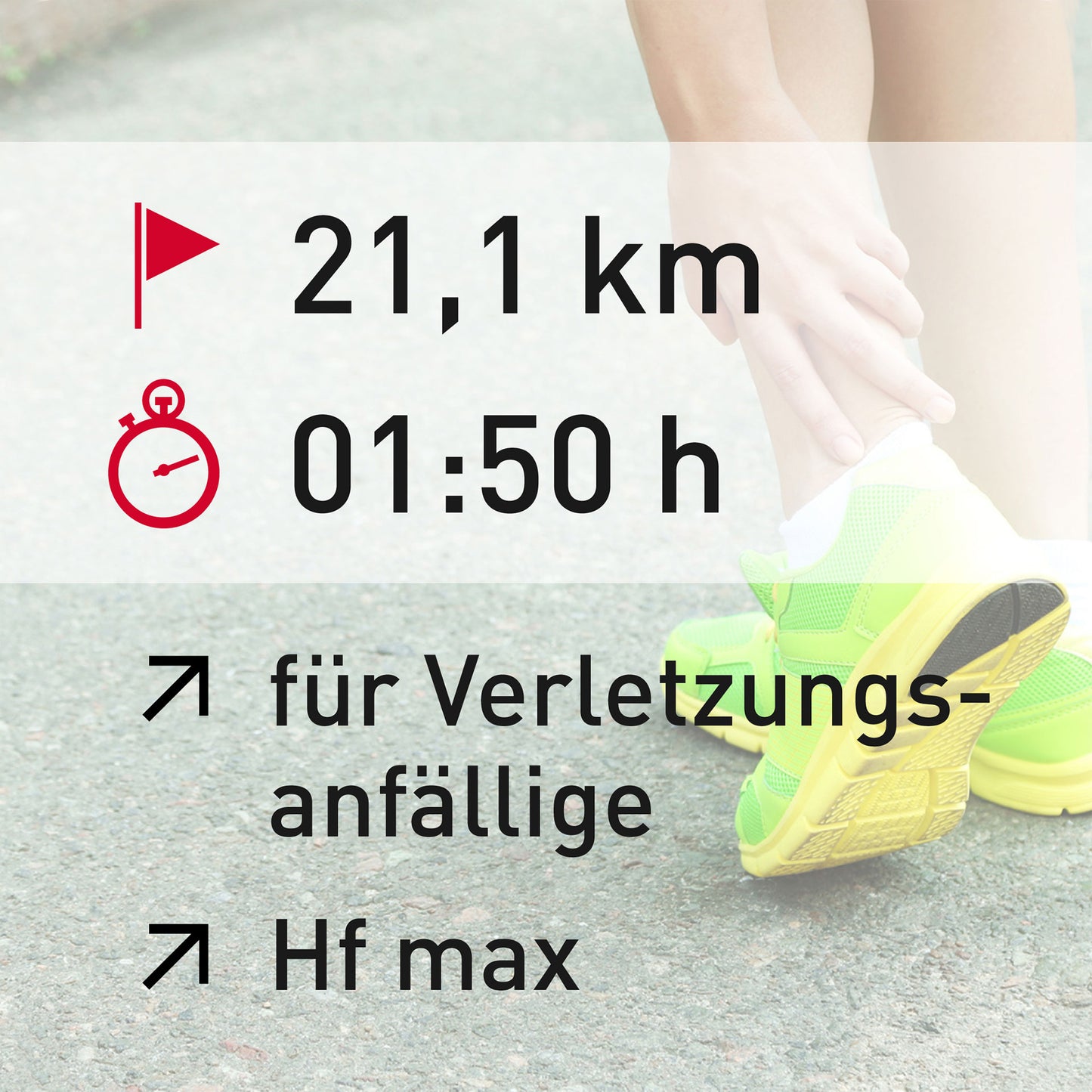 TRAININGSPLAN: 21,1 km | Verletzungsanfällige Läufer | Puls (%HFmax)