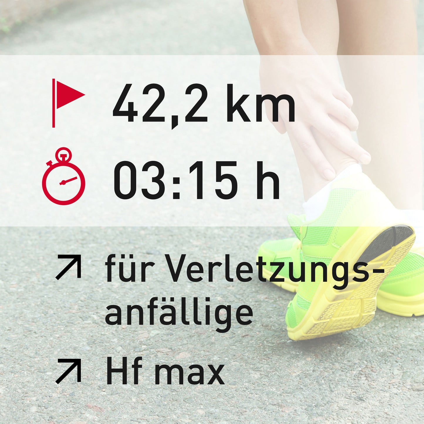 TRAININGSPLAN: 42,2 km | Verletzungsanfällige Läufer | Puls (%HFmax)