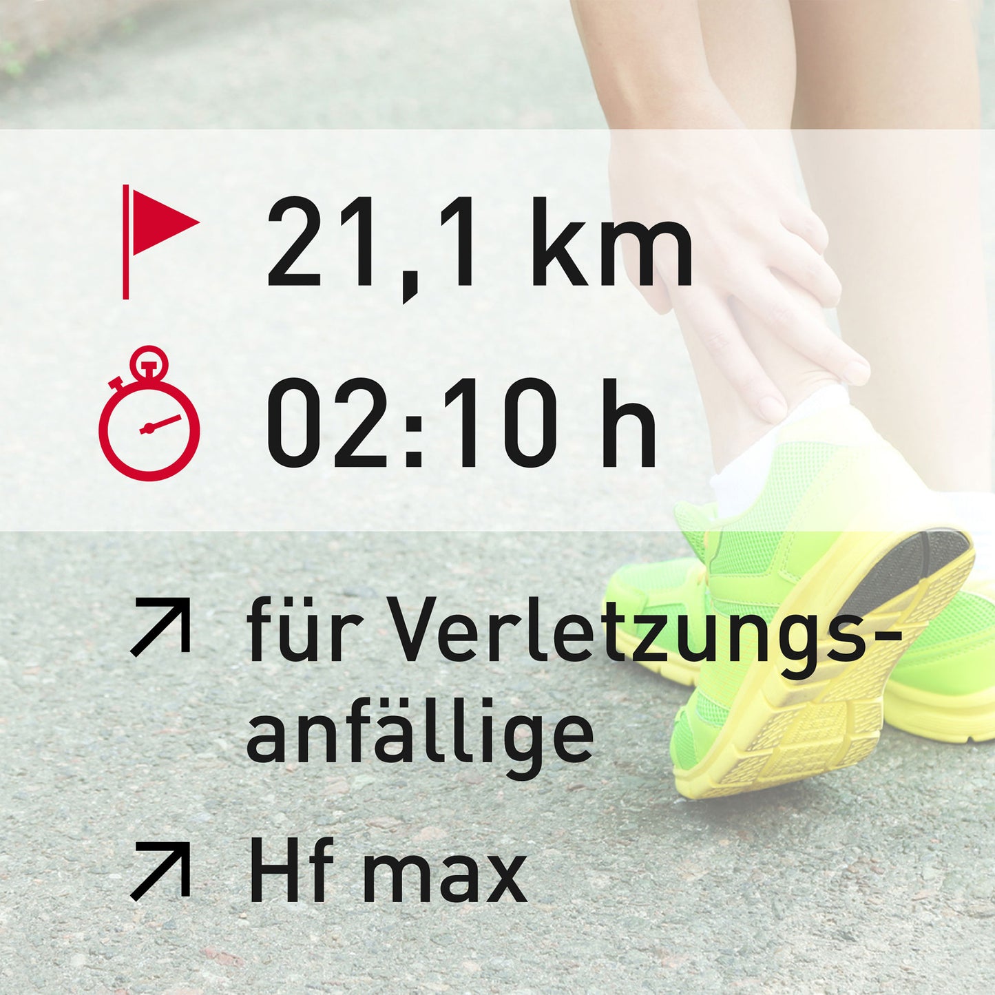 TRAININGSPLAN: 21,1 km | Verletzungsanfällige Läufer | Puls (%HFmax)