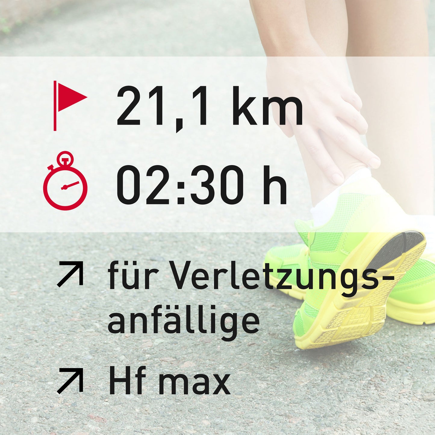 TRAININGSPLAN: 21,1 km | Verletzungsanfällige Läufer | Puls (%HFmax)